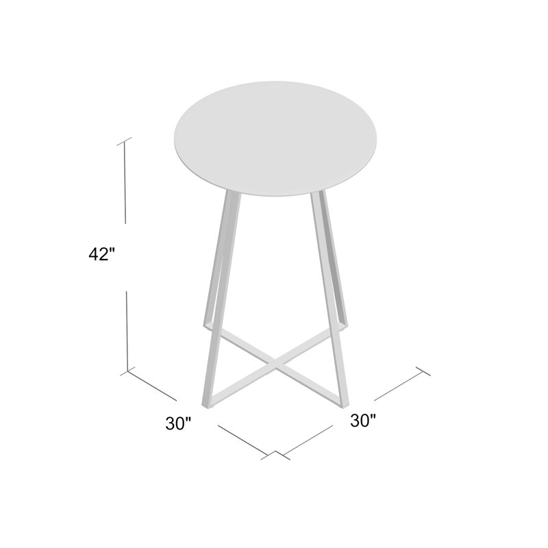 Cniya Round Glass Top Metal Base Dining Table