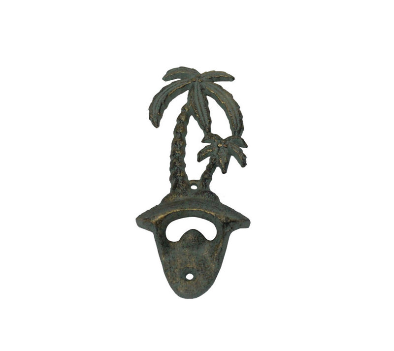 Ouvre-bouteille en métal Orlovista Palm Tree, Bronze avec vert-de-gris rustique