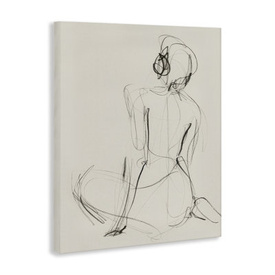 Nude Figure Study Canvas Wall Art by Victoria Barnes