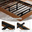  Base de lit flottante simple avec tête de lit et station de charge, base de lit plateforme en bois avec lumières DEL, sans bruit, aucun sommier nécessaire - facile à assembler - noyer-334268690-334268691