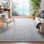 Tapis bleu marine / crème en laine touffeté à la main Basham-1628878151
