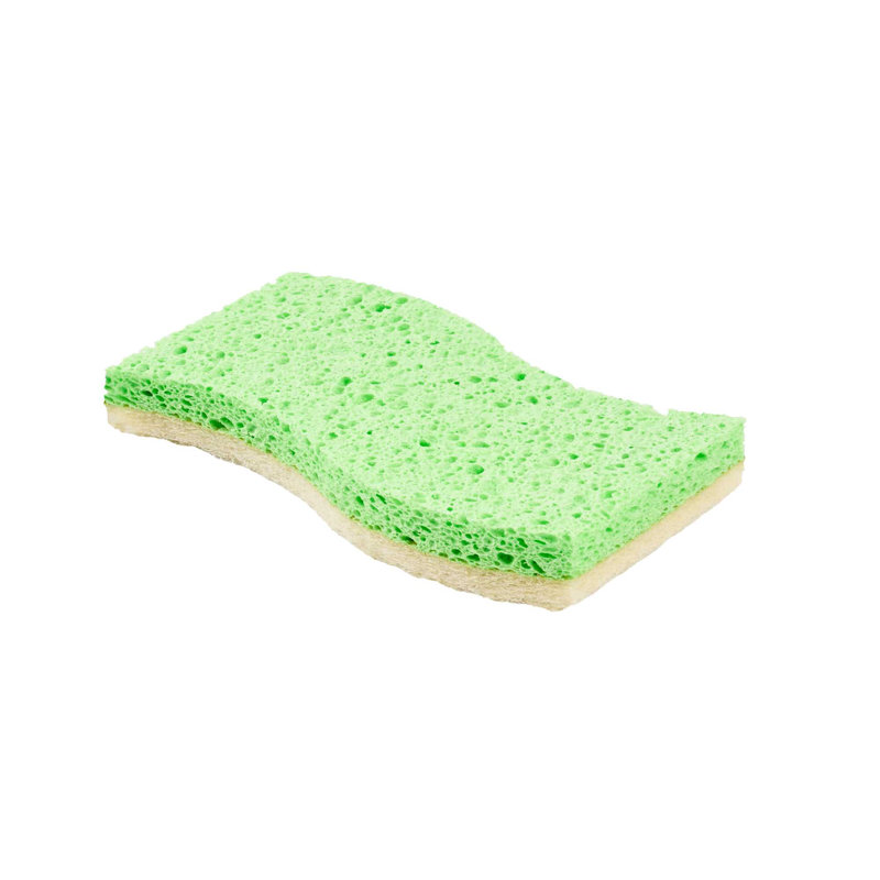 Ensemble de 3 éponges de cuisine à double face en éponge de cuisine avec éponge à récurer absorbante ondulée pour nettoyage léger, murs à récurer, cafetières