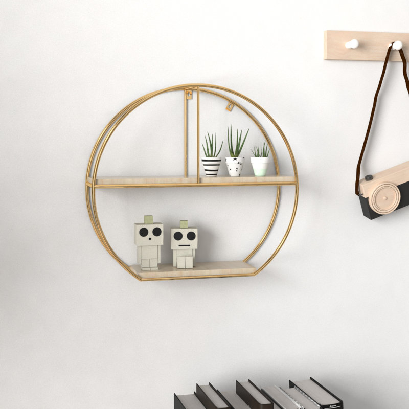 Sinclaire 2 Piece Accent Shelf, Gold