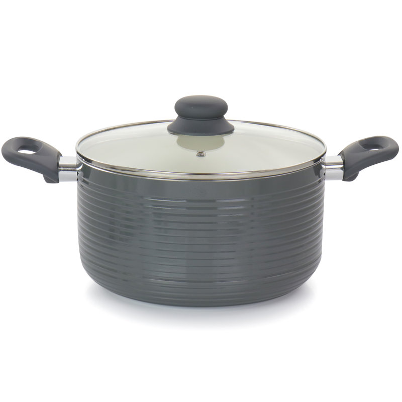 Oster Ridge Valley 8-Piece Grey Aluminum Nonstick Cookware Set