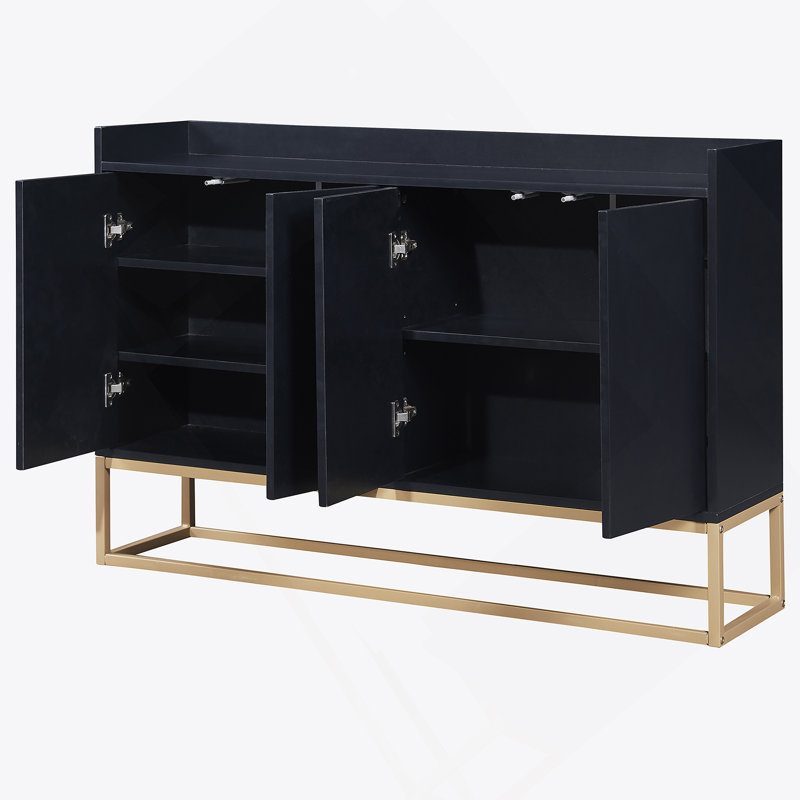 Buffet élégant avec buffet et grand espace de rangement pour la salle à manger, Noir
