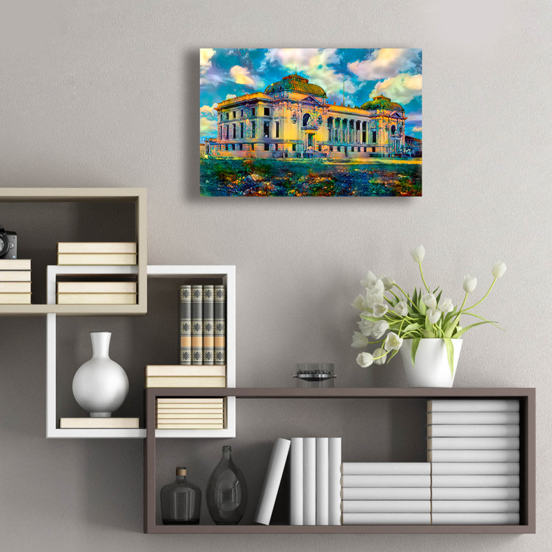 «Mexico Antiguo Edificio De Correos De Veracruz» par Pedro Gavidia, art mural en verre acrylique, 24 po x 16 po