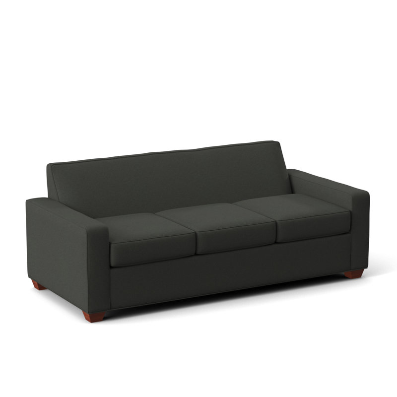 Avery 80" Square Arm Sofa with Reversible Cushions, BM Cherry, Dorset Charcoal