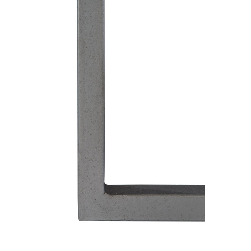 Bone Concrete and Gray Stainless Steel Round Dining Table