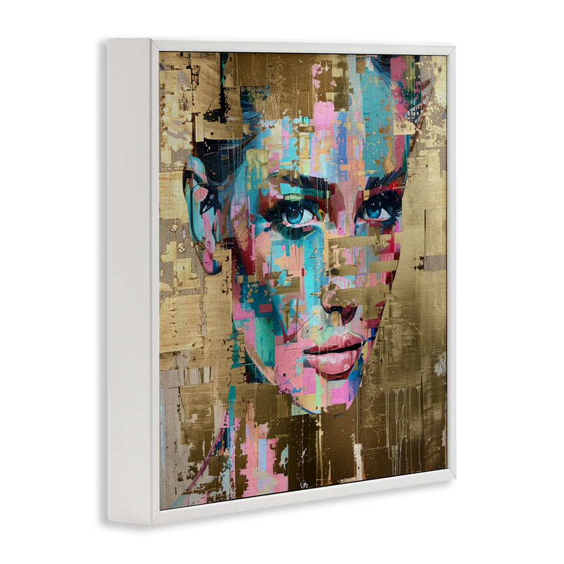  «Glam & Gold Hues», estampe numérique par Svetlana Aleynikova, H 12 po x l 12 po, Giclée encadrée blanc bord de mer