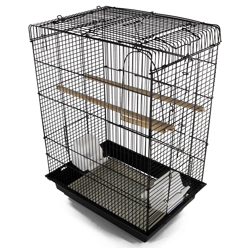 Cage à oiseaux pour perruches en acier avec aire de jeu convertible sur le dessus et poignées Cairns