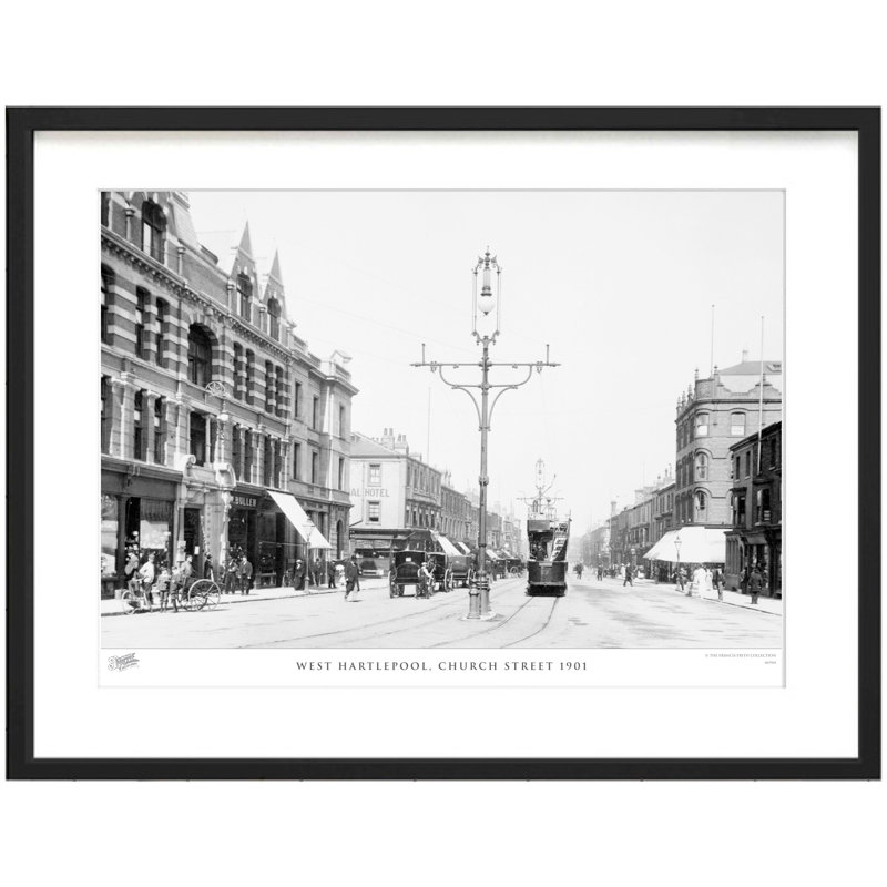 West Hartlepool, Church Street 1901 - Single Picture Frame Print, 45cm H x 60cm W x 2.3cm D