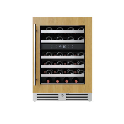 Cave à vin double zone sous comptoir Avallon A2 24" avec porte vitrée prête à recevoir un panneau
