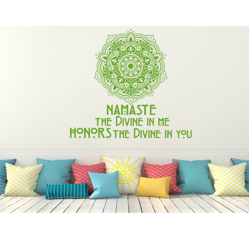 Décalcomanie murale décoration mandala Namaste, Vert citronnier