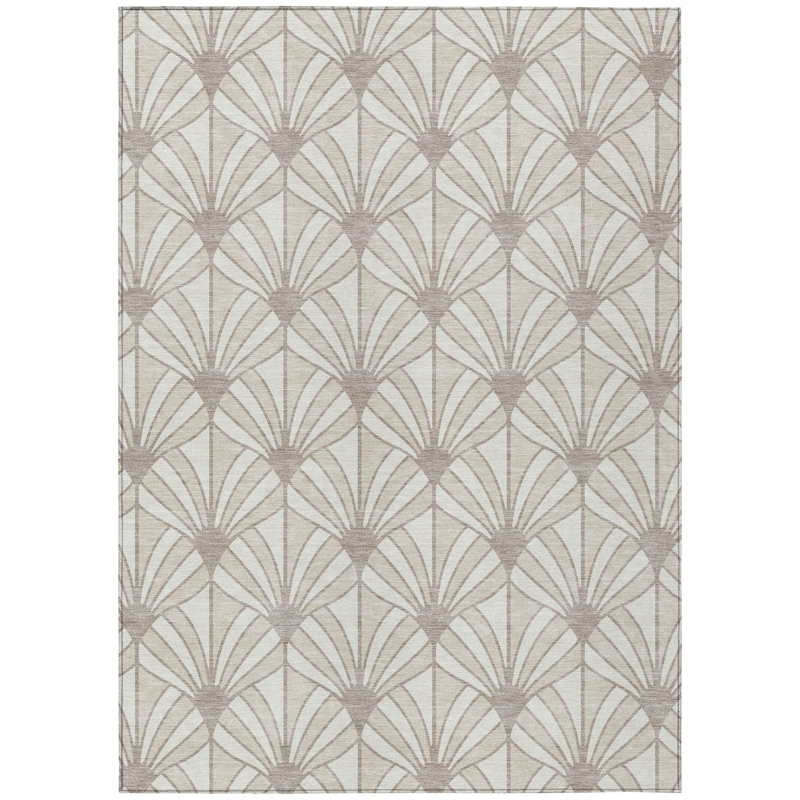 Machine Washable Indoor/Outdoor Lipman ACN2426 Mid-Century Modern Rug, Rectangle 2'6" x 3'10"
