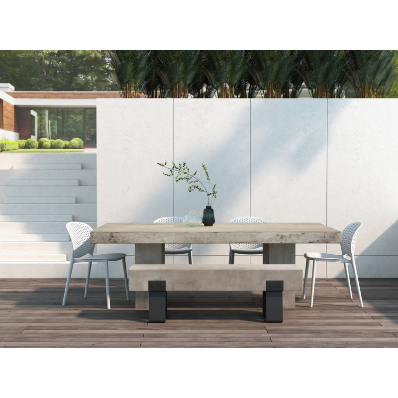 Kareen Pedestal Dining Table, Dark Gray, Counter Table (36.25" Height), 70.75" L x 35.5" W