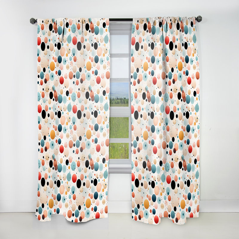 Motif artistique à pois I - rideau abstrait - rideau obscurcissant - 1 panneau, L 52 po x L 108 po