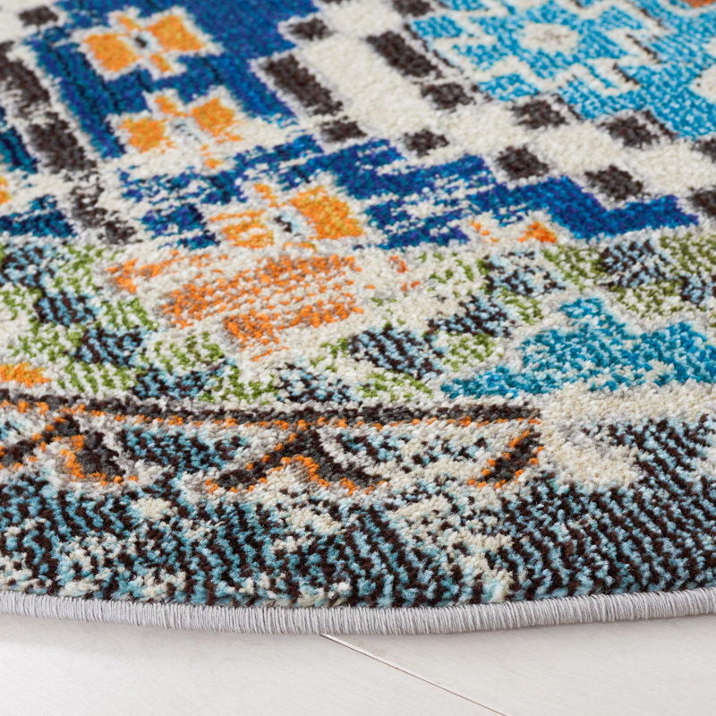 Emercyn Performance Southwestern Rug, Round 6'7"