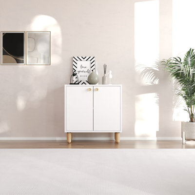 Armoire de rangement pour chaussures 8 paires avec pieds en bois