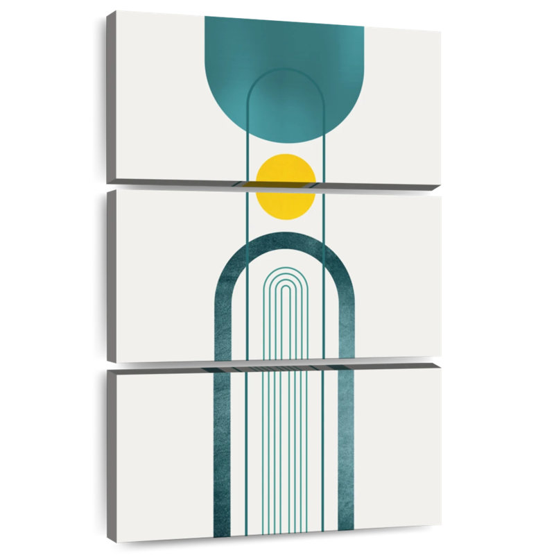 Avery Mid-Century Teal Yellow II, 32" H x 20" W