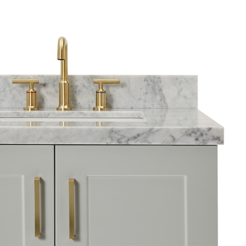ARIEL TAYLOR 43 IN RIGHT OFFSET RECTANGLE SINK VANITY, Gray, Rectangle, Right