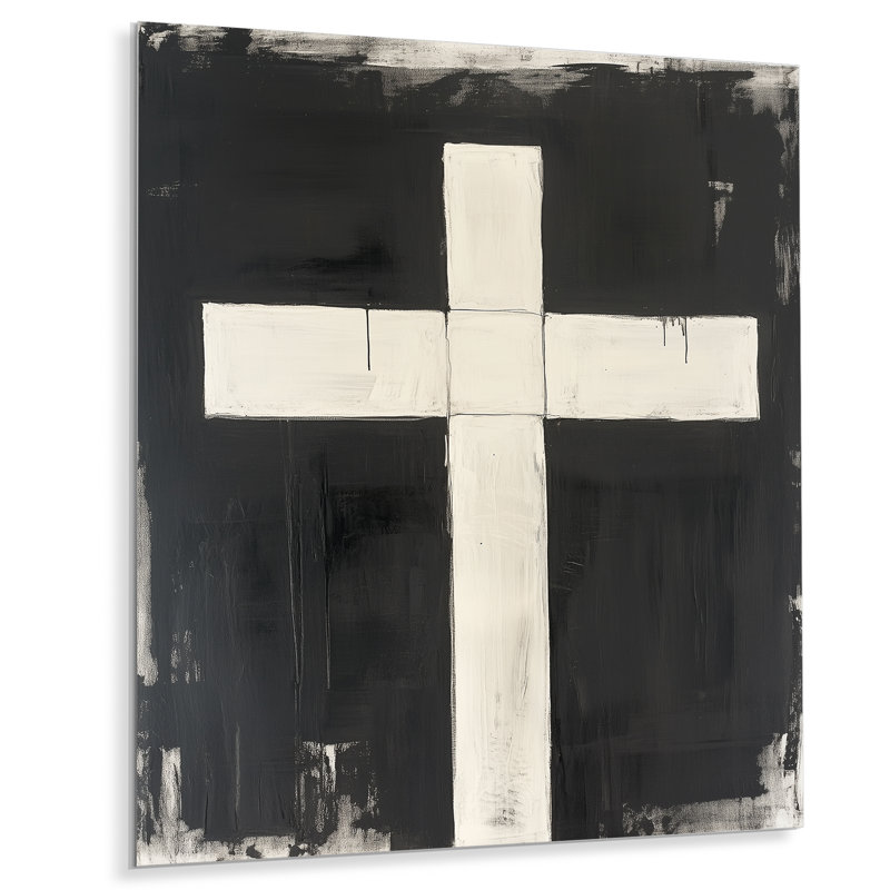 «Cross of Pure Form - Quiet Minimalisme», reproduction d'art murale en métal, L 34 po x H 44 po