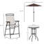 Ensemble de mobilier de patio extérieur 4 pièces Outsunny, 2 chaises pliantes, parasol à angle réglable, table de salle à manger en verre trempé texturé à vagues, beige-8523978
