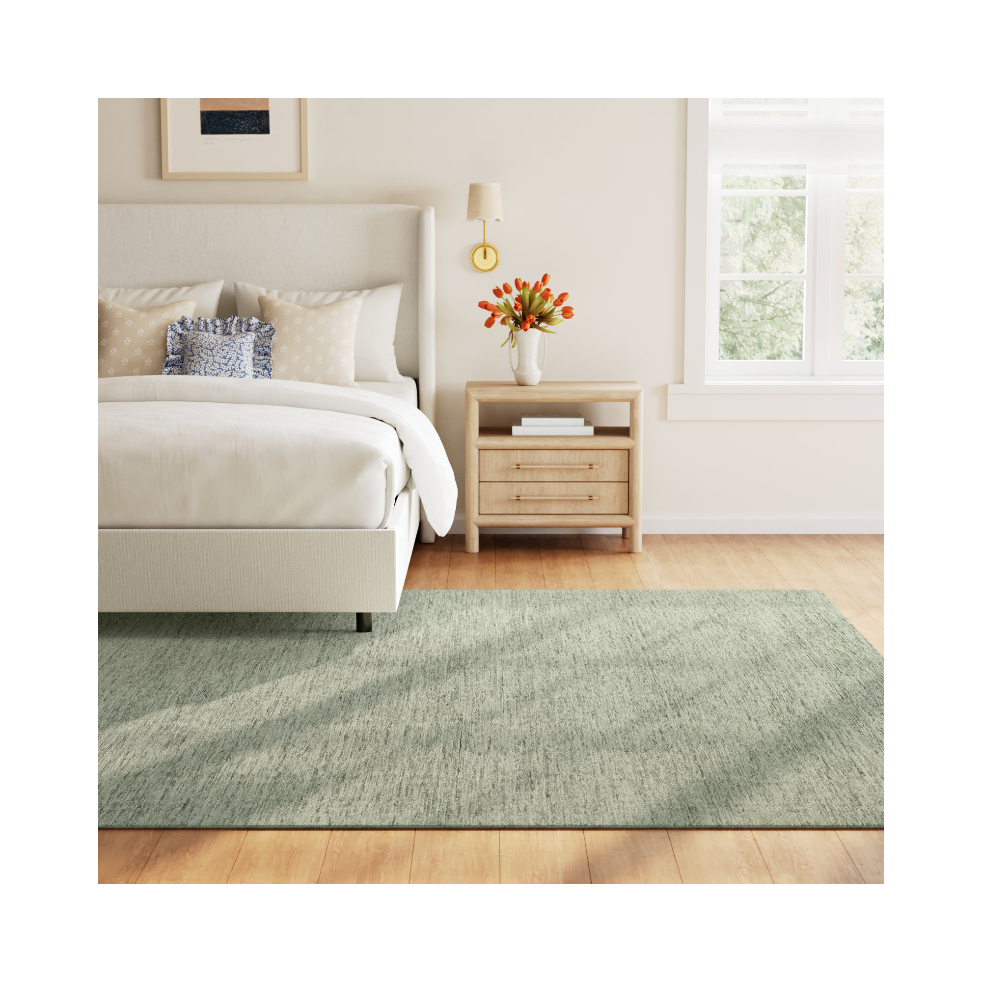 Isiah Handmade Wool Rug, Rectangle 9' x 12'