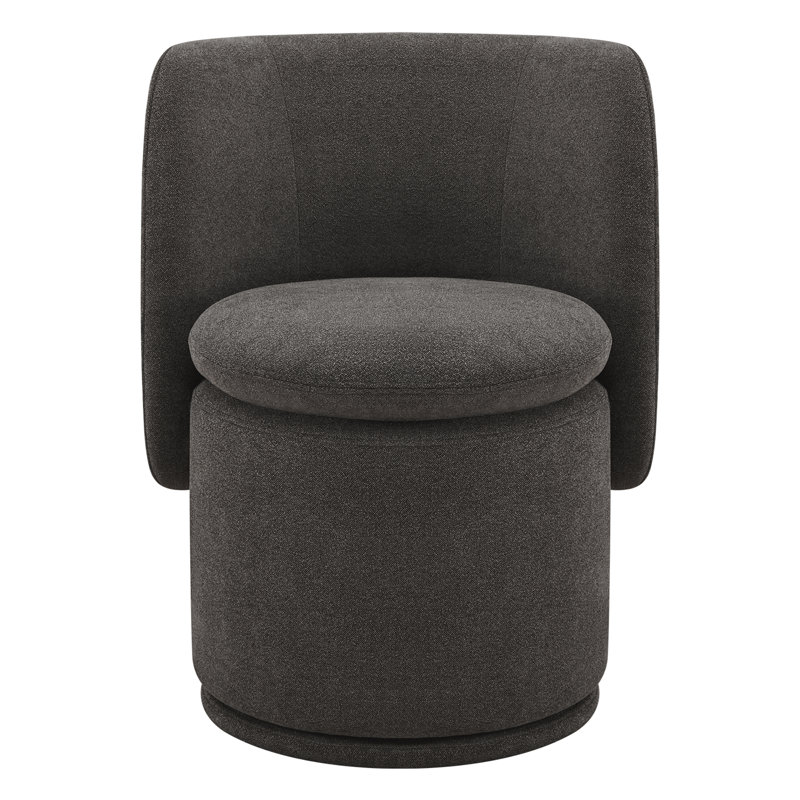 Adrielle Swivel Barrel Chair with Tear-Resistant Fabric, Elite Charcoal