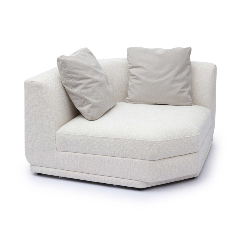 Frome Cream Chenille Modular Wedge Corner Chair