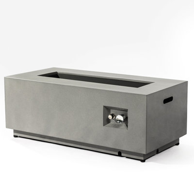 42inch Rectangle Outdoor Fire Table - Propane Heating, Efficient Flame, Adjustable Size, High , Space Utilizing, Easy To Clean And Maintain, Comes With Glass Windshield Steel Pit Flame Generation,