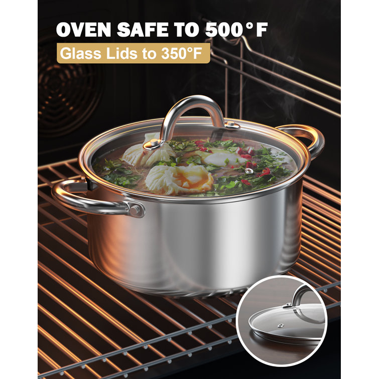 Stainless Steel Hot Pot Induction Soup Pot Large Dutch Oven Noodle Pot With  Lid