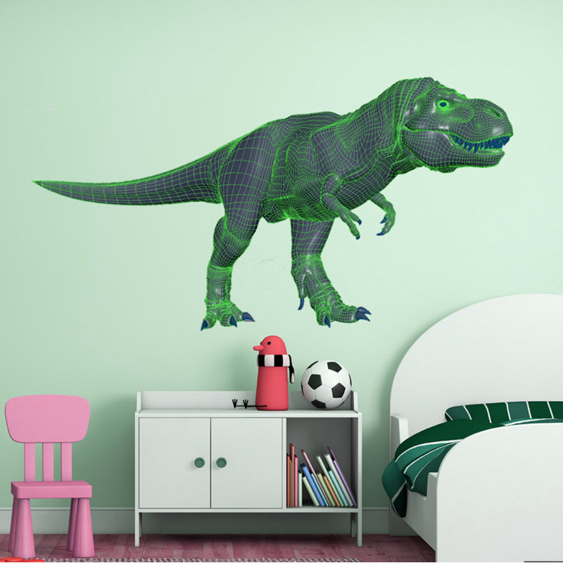 Décalcomanie murale dinosaure polygonal, H 33 po x l 62 po
