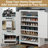 Shoe Cabinet With Doors, 7-Tier 28 Pair Shoe Cabinet Storage For Entryway,Hidden Narrow Shoe Cabinets With Adjustable Shelves, Slim Thin Shoe Rack Organizer For Hallway, Living Room-801230798