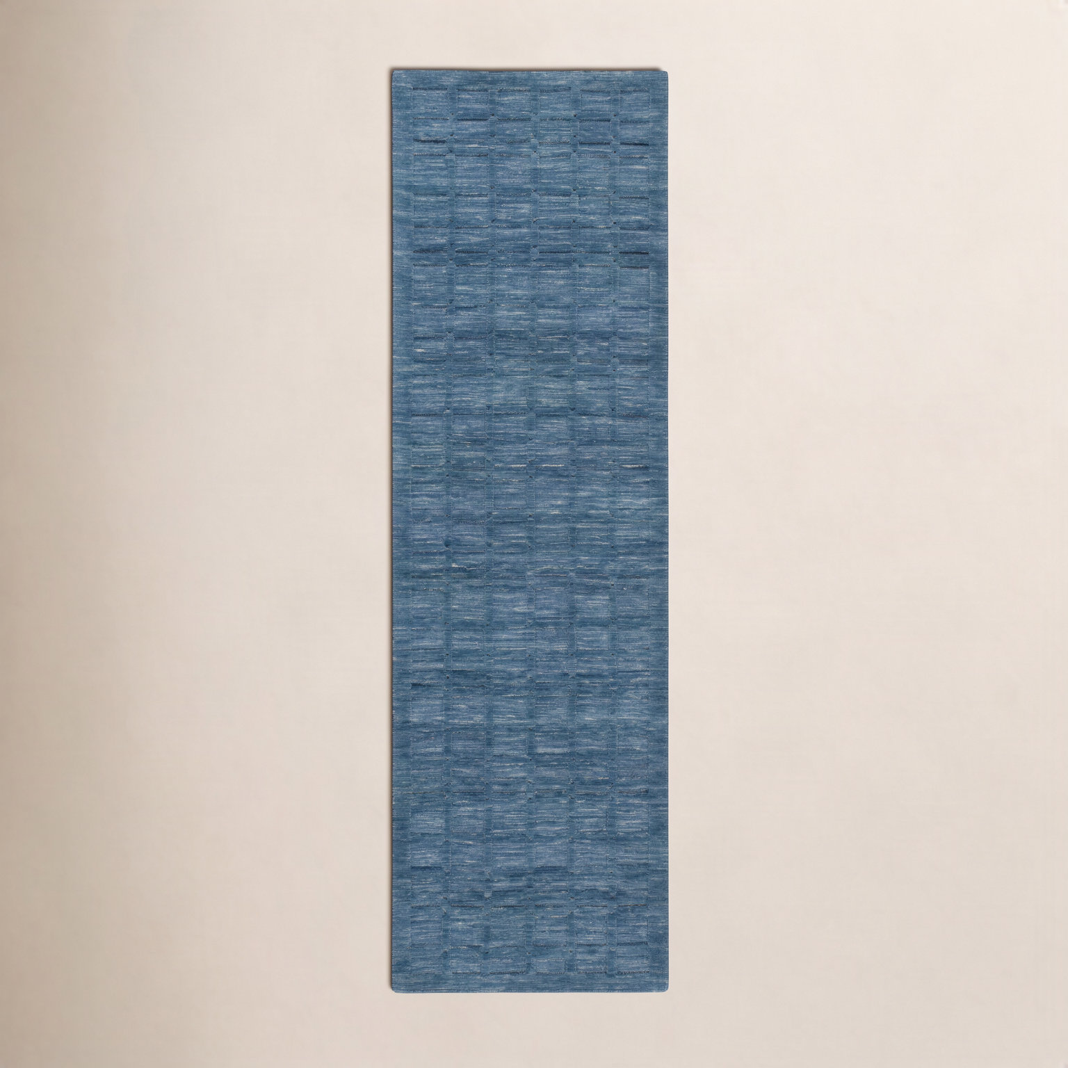 Caris Blue Hand-Loomed Geometric Rug, Runner 2'3" x 8'