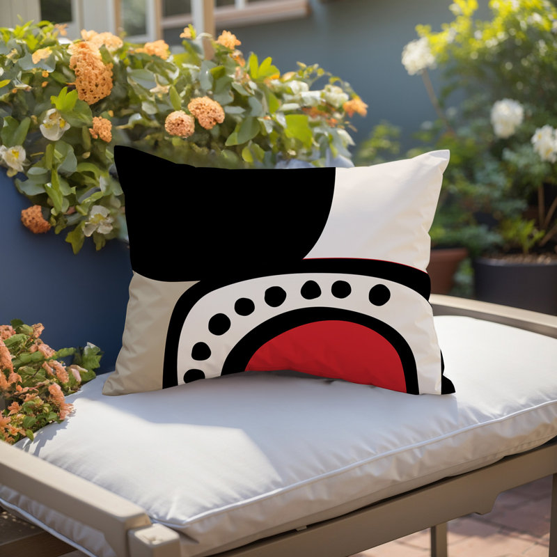 Coussin lombaire réversible intérieur / extérieur Sofi Minimalist, H 18 po x l 25 po, Rouge