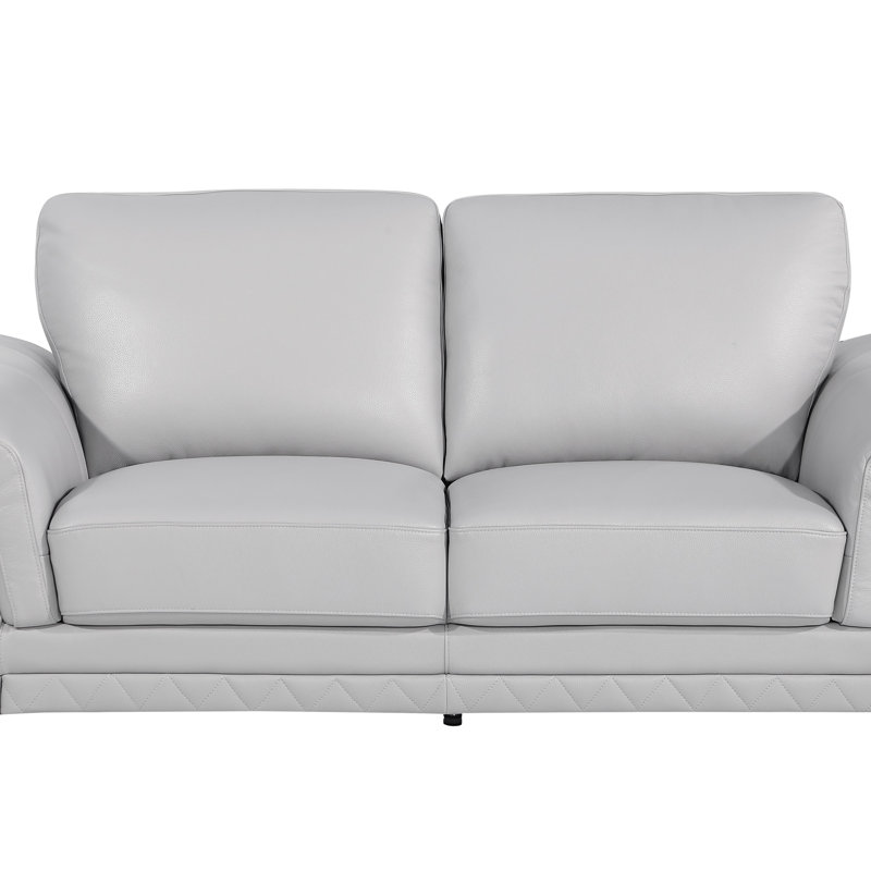 Causeuse en cuir, Gris clair