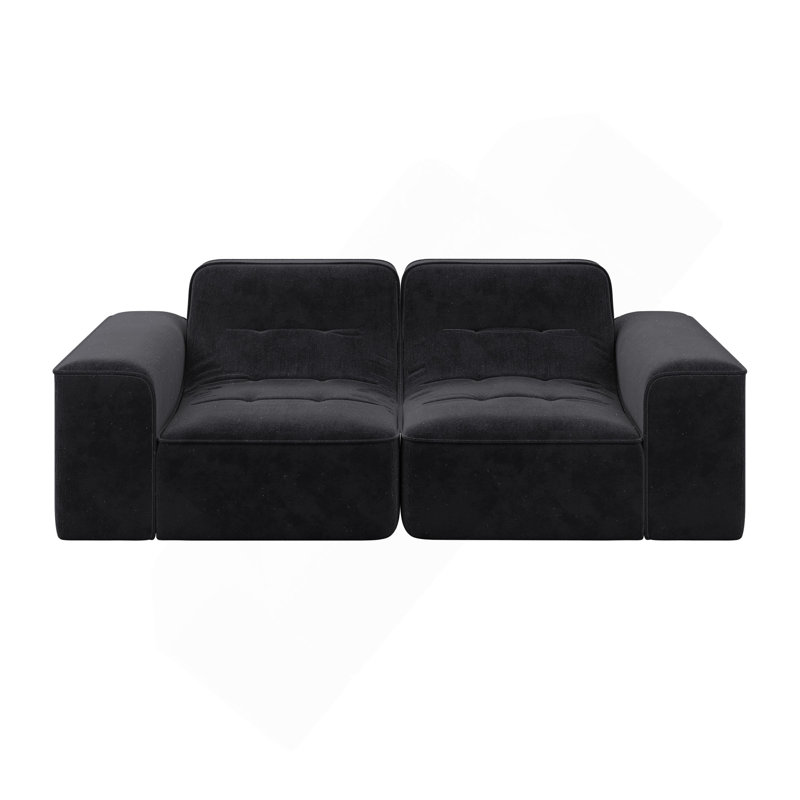 Canapé modulaire 83,6 po à 3 places 83,6 po avec capitonnage, canapé moderne en chenille scintillante, canapé profond pour salon, appartement, bureau, studio