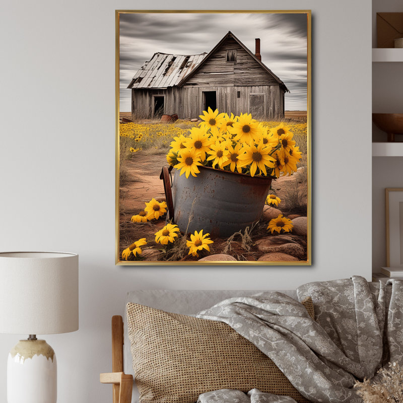 Lesta " Farmhouse Timeless Charm I ", Gold, 40" H x 30" W x 1.5" D