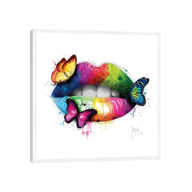 Butterfly Kiss by Patrice Murciano - Floater Frame Gallery-Wrapped Canvas Giclée on Canvas, 66.04 cm H x 66.04 cm W, White