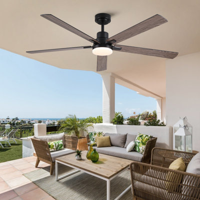 60" Modern Dual Color Ceiling Fan Light , Dimmable LED 3CCT with Remote and Wall Control,6 Speeds,Reverisible DC Motor for Bedroom.