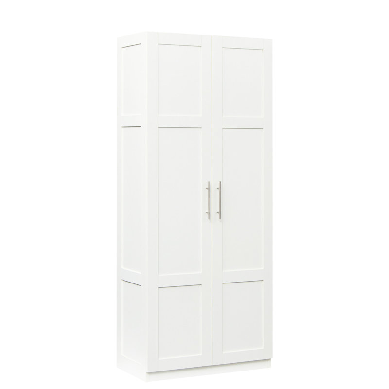 Armoire blanche avec 2 portes et 3 cloisons, 4 espaces de rangement spacieux et des zones faciles à purifier, surface lisse