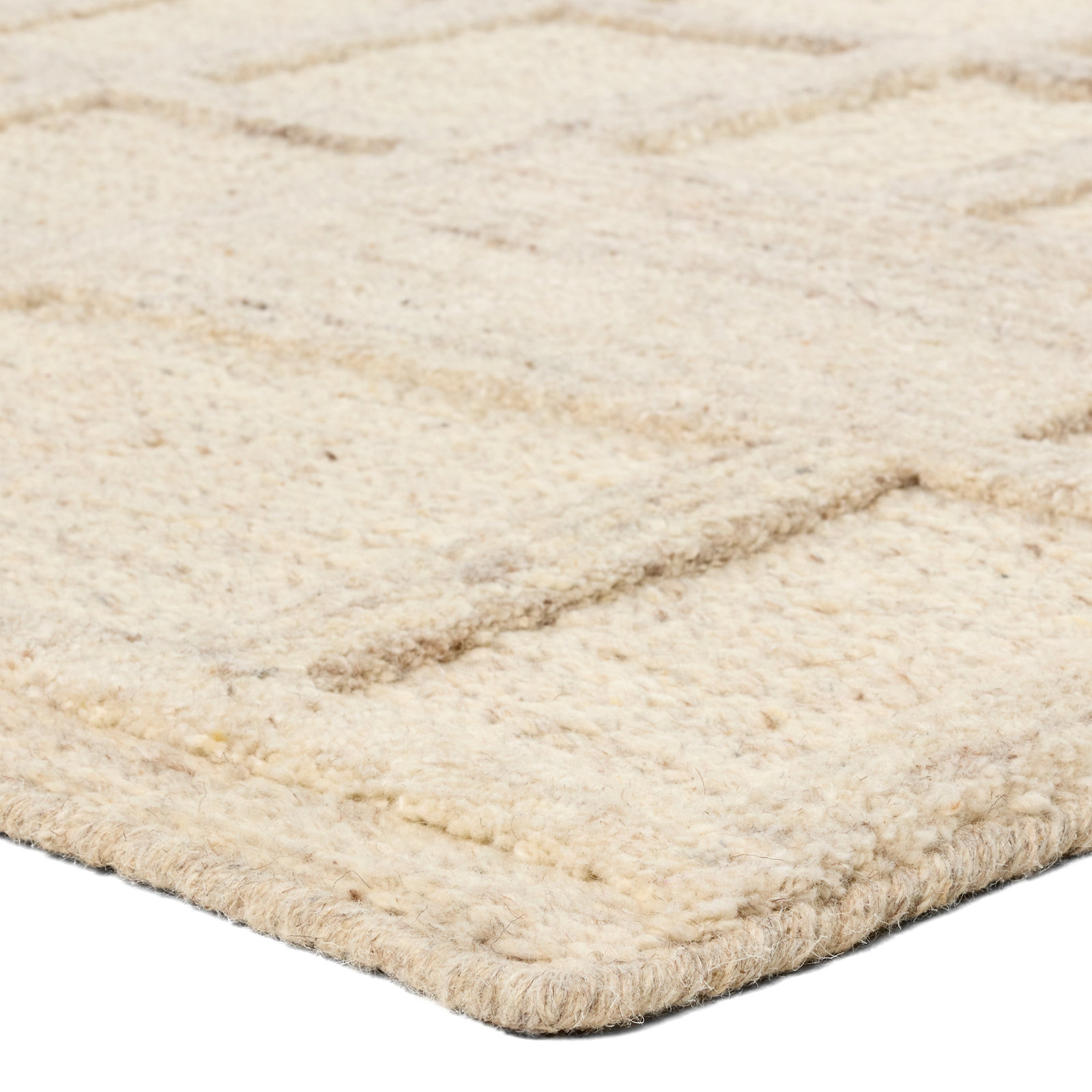 Cream Hand-Tufted Geometric Rug, Rectangle 8'6" x 11'6"