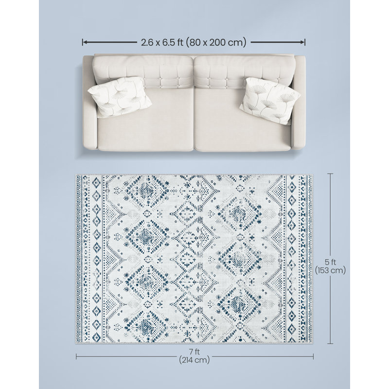 Lamberson Rectangle 170 cm x 120 cm Floral Braided Area Rug