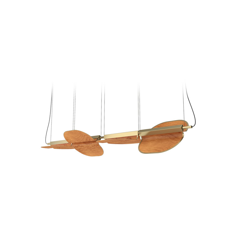 Omma 4 - Light LED Pendant, Natural Cherry, Gold