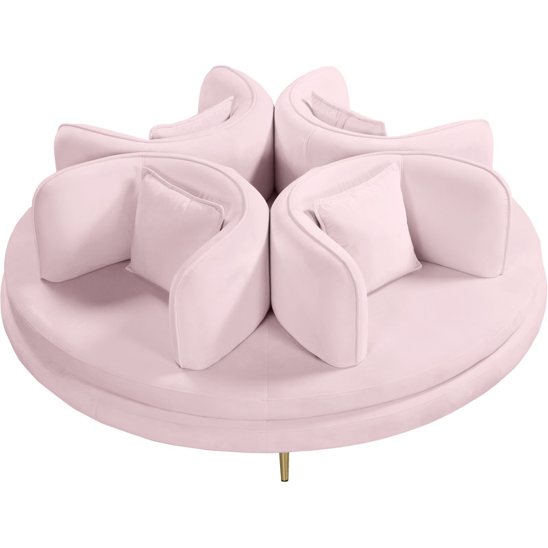 Canapé 72 po, Velours rose