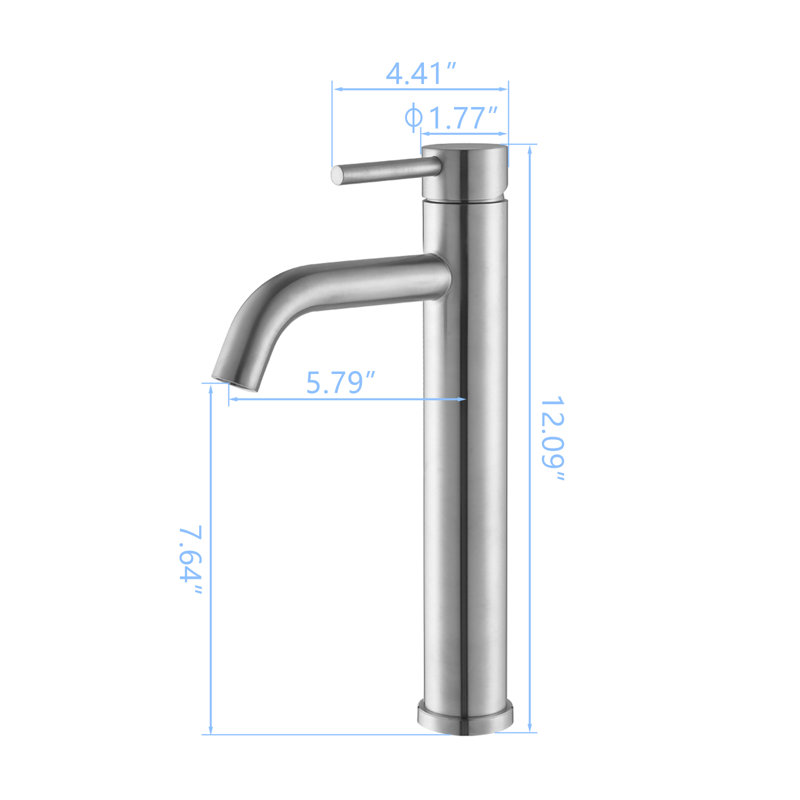 Modern Single Handle Waterfall Bathroom Faucet, Brushed Nickel