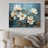 Blanc et bleu, charmante fleur printanière élégance II - fleurs, art mural