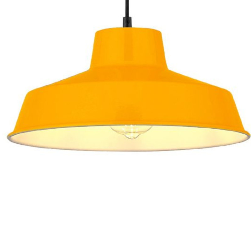 Pluto 12cm H Metal Bowl Pendant Shade ( Screw On ), Mustard
