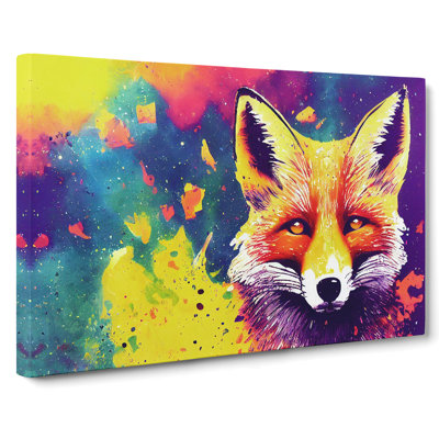 Fox Splashed Vol.1 Abstract - Wrapped Canvas