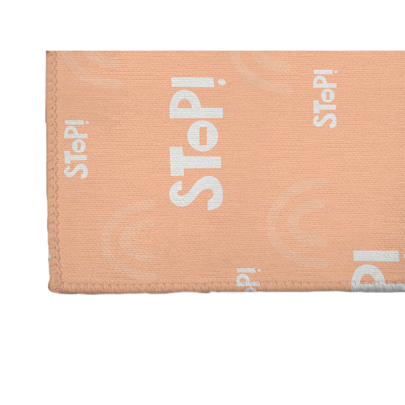 Tapis de jeu pour enfants Stop Slate, Rectangle 5 pi x 7 pi, Pêche / orange / ivoire